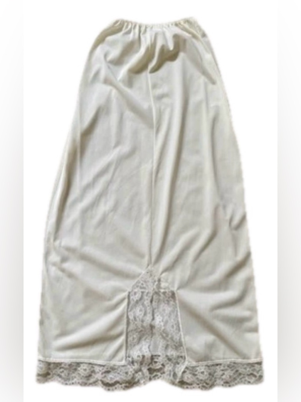 VINTAGE GAYMODE Ivory LACE Trimmed Half SLIP Size XS